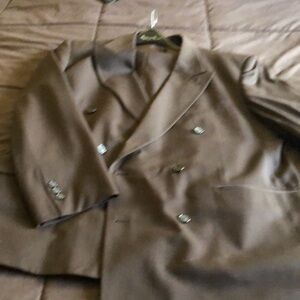 This is a beautiful dark brown Double breasted suit